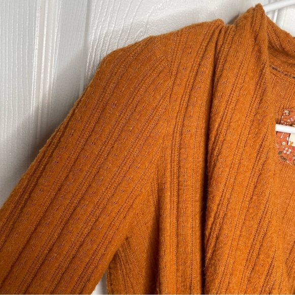 Maeve Rafela Hacci Surplice Top in Gold Bohemian Comfy Cozy Oversized XS - Picture 8 of 14